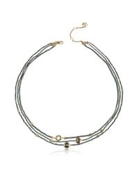 Emporio Armani | Metallic Hematite and Sterling Silver Choker Necklace | Lyst