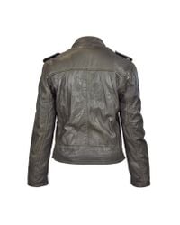 FORZIERI - Dark Brown Asymetrical Zip Leather Motorcycle Jacket - Lyst