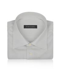 FORZIERI - Light Gray Spread Collar French Cuff Cotton Dress Shirt for Men - Lyst