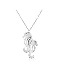 FORZIERI - White Diamond & 18k Gold Seahorses Pendant Necklace - Lyst