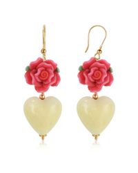 House of Murano - White Heart Murano Glass Drop Earrings - Lyst