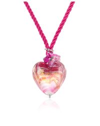 House of Murano | Mare - Pink Murano Glass Heart Pendant Necklace | Lyst