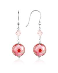 House of Murano - Vortice - Pink Swirling Murano Glass Bead Earrings - Lyst
