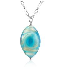 House of Murano - Blue Vortice - Turquoise Murano Glass Swirling Drop Sterling Silver Necklace - Lyst