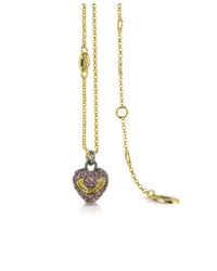 Juicy Couture - Metallic Pave Heart Wish Necklace - Lyst