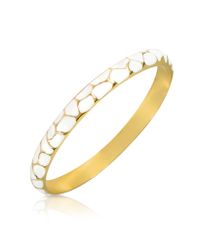 Just Cavalli | White Giraffe Patterned Gold Plated Bangle Bracelet | Lyst