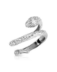 Just Cavalli - Metallic Groumette Stainless Steel Snake Ring - Lyst