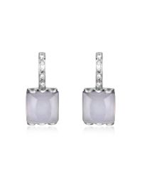 Mia & Beverly - Chalcedony And Diamond 18k White Gold Earrings - Lyst