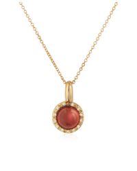Mia & Beverly - Pink Garnet And Diamond 18k Rose Gold Charm Necklace - Lyst