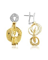 Orlando Orlandini - Metallic Fashion - Diamond 18k Two-tone Gold Drop Earrings - Lyst
