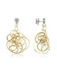 Orlando Orlandini - Metallic Scintille - Diamond 18k Gold Drop Earrings - Lyst