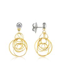 Orlando Orlandini - Metallic Scintille - Small Diamond 18k Gold Drop Earrings - Lyst