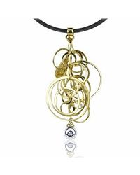 Orlando Orlandini - Metallic Star - 18k Gold Circles Pendant W/ Diamond - Lyst