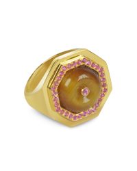 Sho London - Metallic Tiger's Eye Clementina Ring - Lyst
