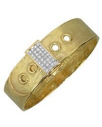 Torrini - Metallic Zero - 18k Yellow Gold And Diamond Pave Cuff Bracelet - Lyst