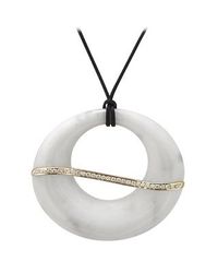 Torrini - White Pietrasanta Marble Diamonds 18k Gold Pendant - Lyst