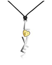 Zoppini - Metallic 18k Gold And Stainless Steel Love Pendant W/lace - Lyst
