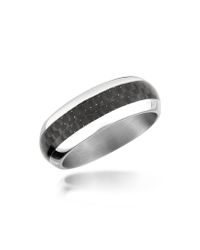 Zoppini - Metallic Zo Dark - Carbon Fiber & Stainless Steel Band Ring for Men - Lyst