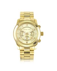 Michael Kors | Metallic Men'S Runway Gold-Tone Stainless Steel Bracelet Watch for Men | Lyst