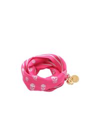 Alexander McQueen | Pink Wrap Skull Scarf Bracelet | Lyst