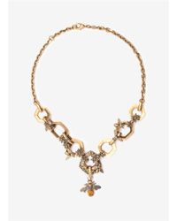 Alexander McQueen | Metallic Honeycomb Bee Skull Necklace | Lyst