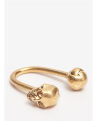 Alexander McQueen | Metallic Skull 'u' Key Ring for Men | Lyst