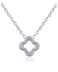 AZ Collection | Metallic Purple Pendant Necklace | Lyst