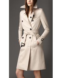 Lyst - Burberry Long Cotton Gabardine Trench Coat in Natural