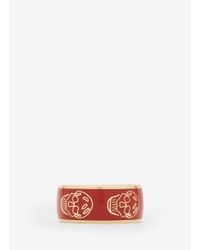 Alexander McQueen | Red Enamel Skull Ring | Lyst