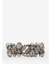 Alexander McQueen | Metallic Crystal-embedded Bee Toggle Bangle | Lyst