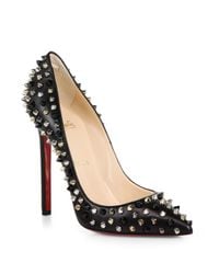 Christian Louboutin | Black Pigalle Spiked Leather Pumps | Lyst