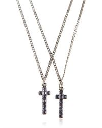 DSquared² | Metallic Swarovski Cross Pendant Necklace for Men | Lyst