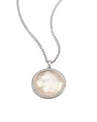 Ippolita | Metallic Stella Mother-of-pearl, Clear Quartz, Diamond & Sterling Silver Large Lollipop Doublet Pendant N | Lyst