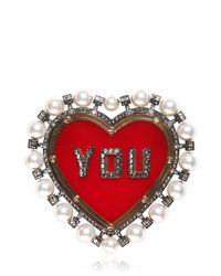 Lanvin | Red Gloria You Brooch Necklace Pin | Lyst