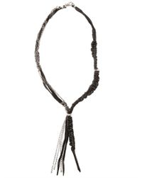 Emanuele Bicocchi | Metallic Woven Leather Silver Necklace for Men | Lyst