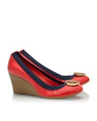 tory burch red wedges