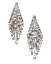 ABS By Allen Schwartz | Metallic Draped Rhinestone Earrings | Lyst