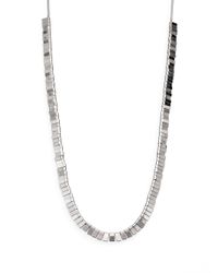 ABS By Allen Schwartz | Metallic Bar Bead Necklace | Lyst