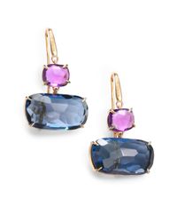 Marco Bicego | Amethyst London Blue Topaz and 18k Yellow Gold Earrings | Lyst