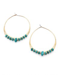 Michael Kors | Green Turquoise Nugget Hoop Drop Earrings | Lyst