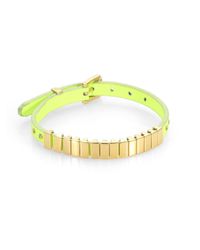Michael Kors | Yellow Jetset Slide Bead Lizard-embossed Leather Wrap Bracelet | Lyst