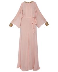 Temperley London | Pink Chiffon Split Shoulder Dress | Lyst