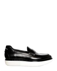 Y-3 | Black Calf Leather Tube Loafers | Lyst