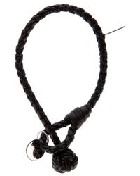 Bottega Veneta | Black Woven Leather Bracelet for Men | Lyst