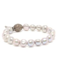 Lyst - Loree Rodkin Pearl and Diamond Charm Bracelet in White