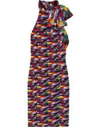 Catherine Malandrino Multicolor Sleeveless Printed Silk Dress