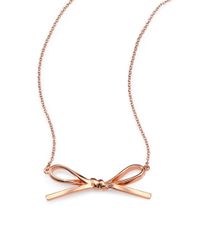 kate spade new york | Metallic Skinny Mini Bow Pendant Necklace | Lyst