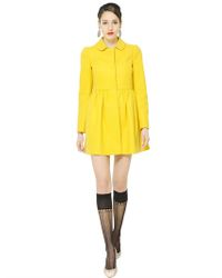 RED Valentino | Yellow Wool Cloth Coat | Lyst