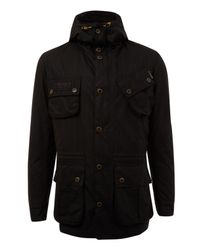 Lyst - Barbour Black Fog Wax Cotton Parka Jacket in Black for Men