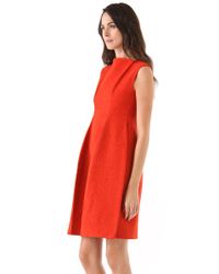 Lyst - Calvin klein Voluminous Sheath Dress in Red